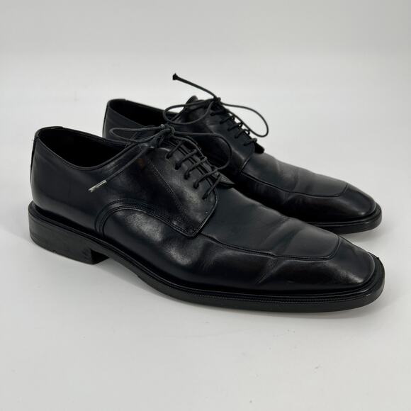 To Boot New York Mens Oxford Dress Shoe 8 Apron Toe Lace Up Black Leather Italy - Picture 1 of 11